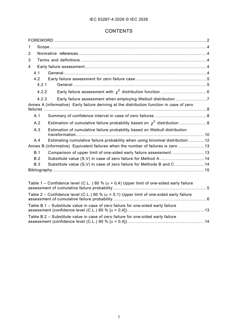 IEC 63287-4:2026 IEC 63287-4:2026 - Semiconductor devices - Guidelines for reliability qualification plans - Part 4: Early failure assessment - Page 3 preview