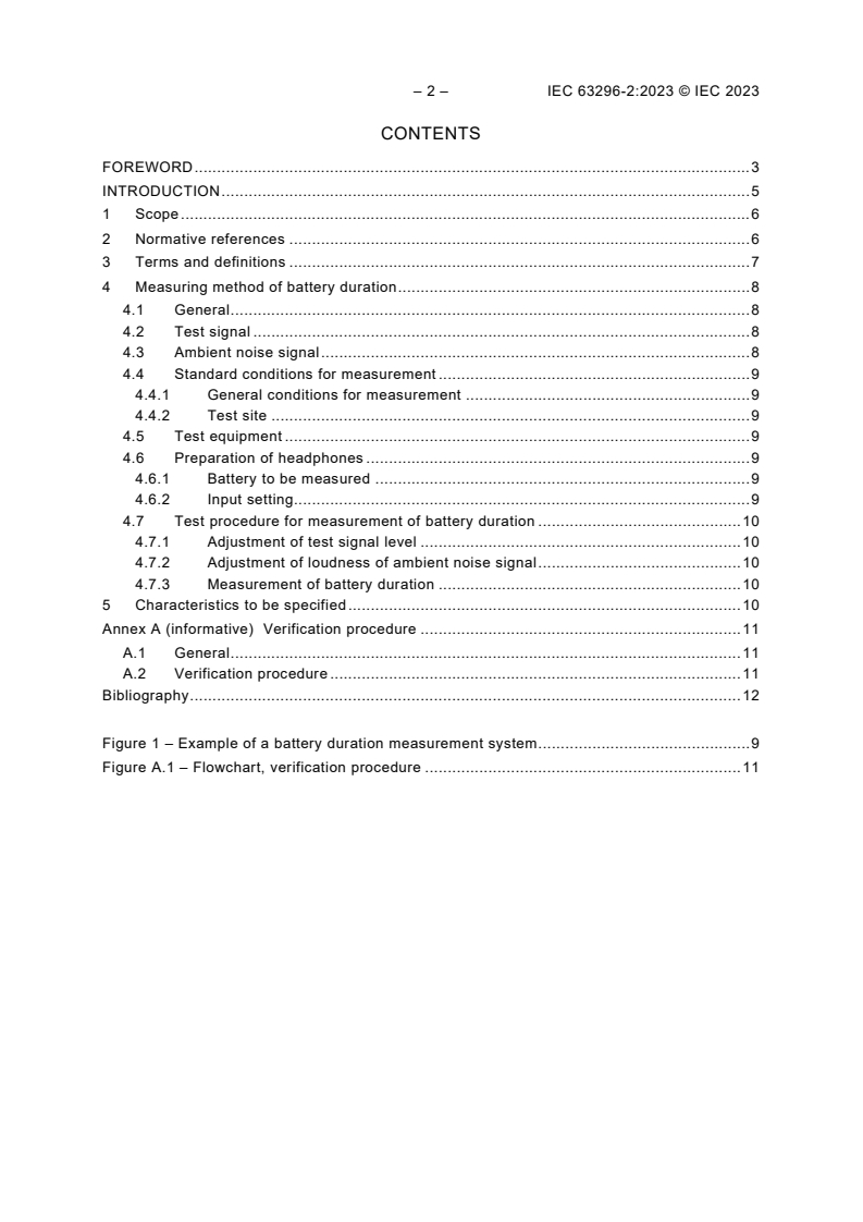 IEC 63296-2:2023 IEC 63296-2:2023 - Portable multimedia equipment - Determination of battery duration - Part 2: Headphones and earphones with active noise-cancelling functions
Released:12/8/2023 - Page 4 preview