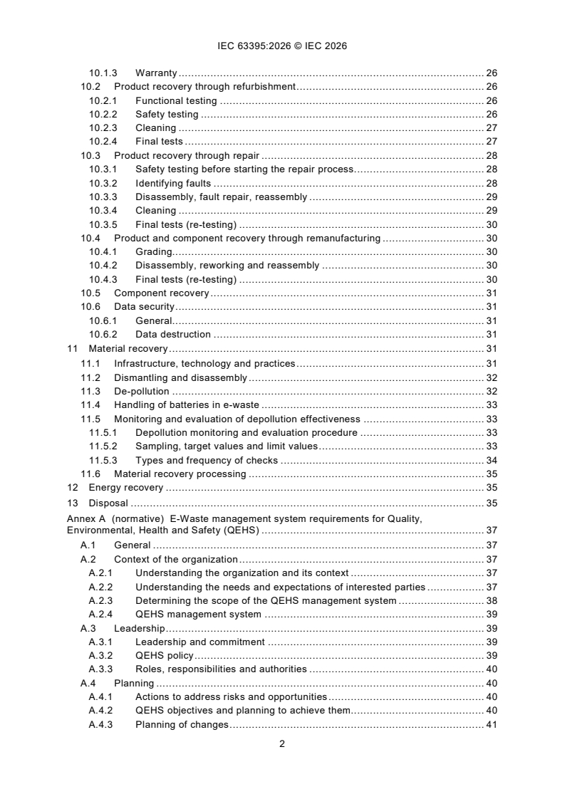 IEC 63395:2026 IEC 63395:2026 - Sustainable management of waste electrical and electronic equipment (e-waste) - Page 4 preview