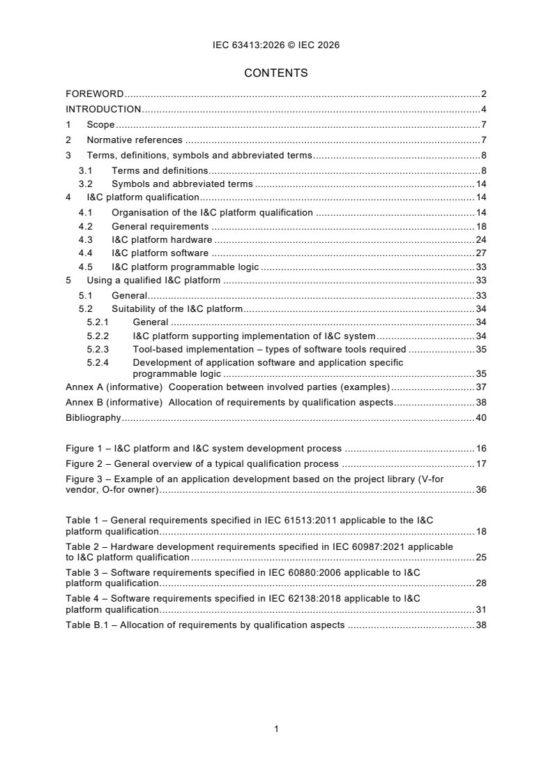 IEC 63413:2026 iec63413{ed1.0}en - Nuclear power plants - Instrumentation and control systems important to safety - Platform qualification - Page 3 preview