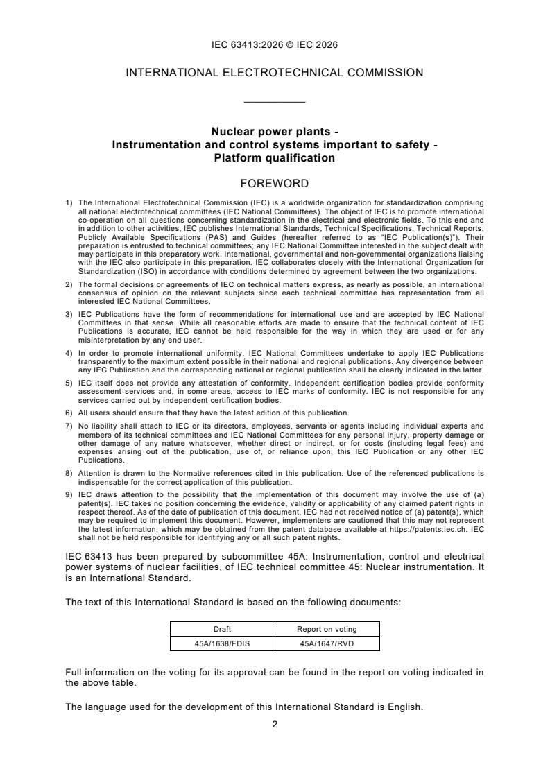 IEC 63413:2026 iec63413{ed1.0}en - Nuclear power plants - Instrumentation and control systems important to safety - Platform qualification - Page 4 preview