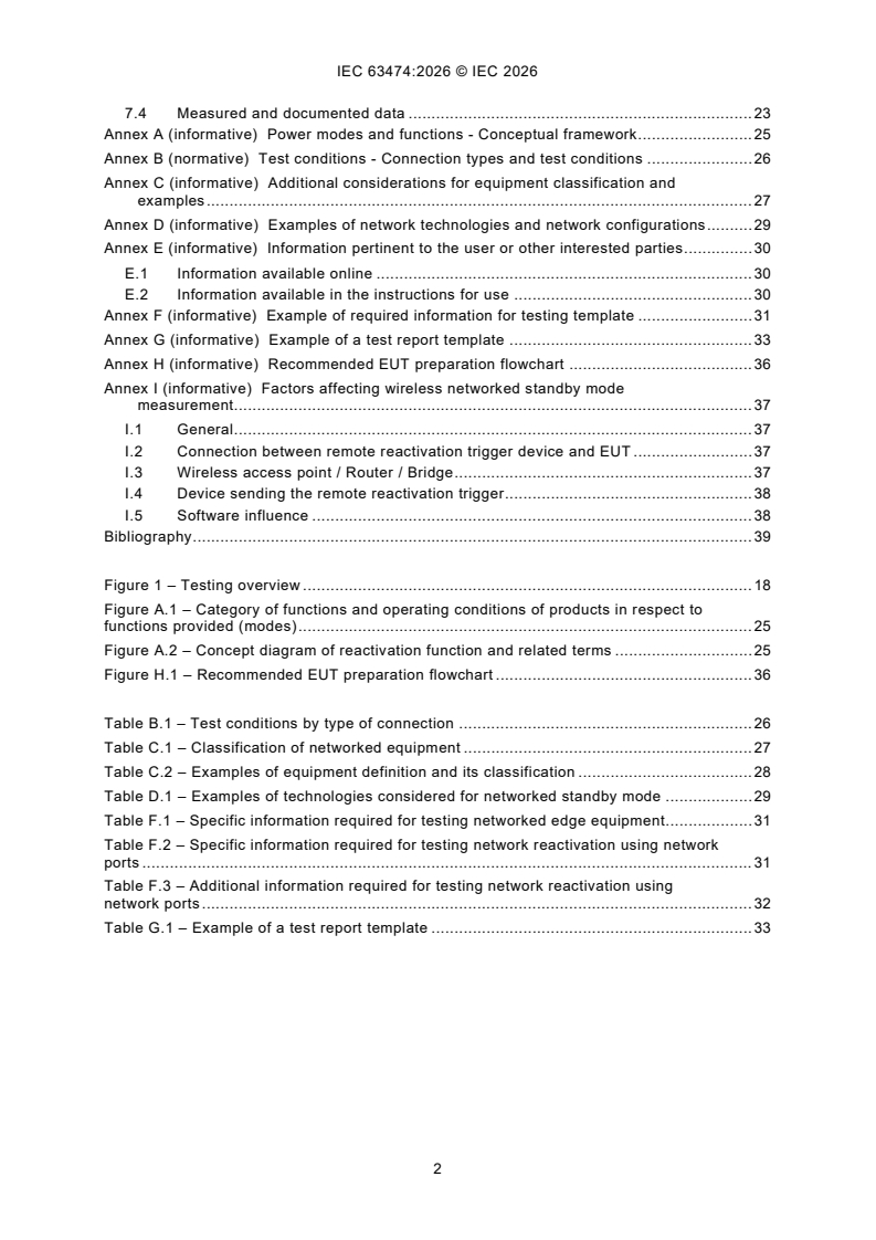 IEC 63474:2026 IEC 63474:2026 - Electrical and electronic household and office equipment - Measurement of networked standby power of edge equipment - Page 4 preview