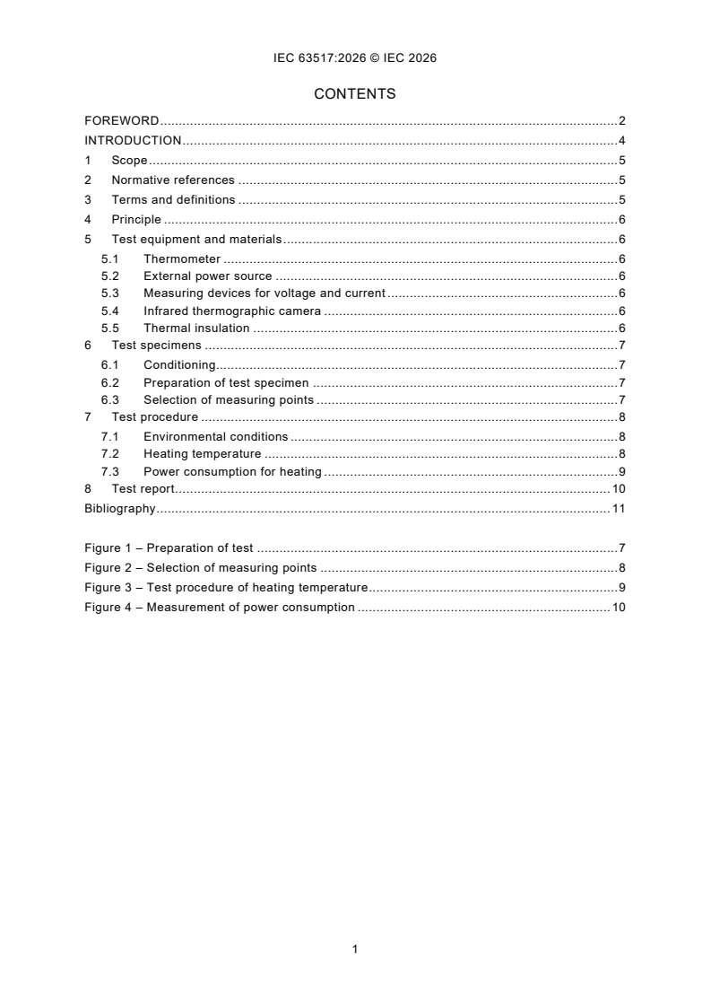 IEC 63517:2026 IEC 63517:2026 - Wearable electronic textiles - Test method for performance of heating products - Heating temperature and power consumption - Page 3 preview