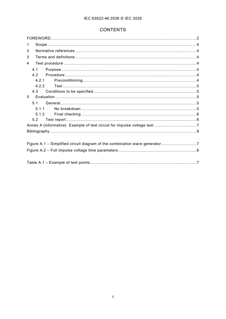 IEC 63522-46:2026 IEC 63522-46:2026 - Electrical relays - Tests and measurements - Part 46: Impulse voltage test - Page 3 preview