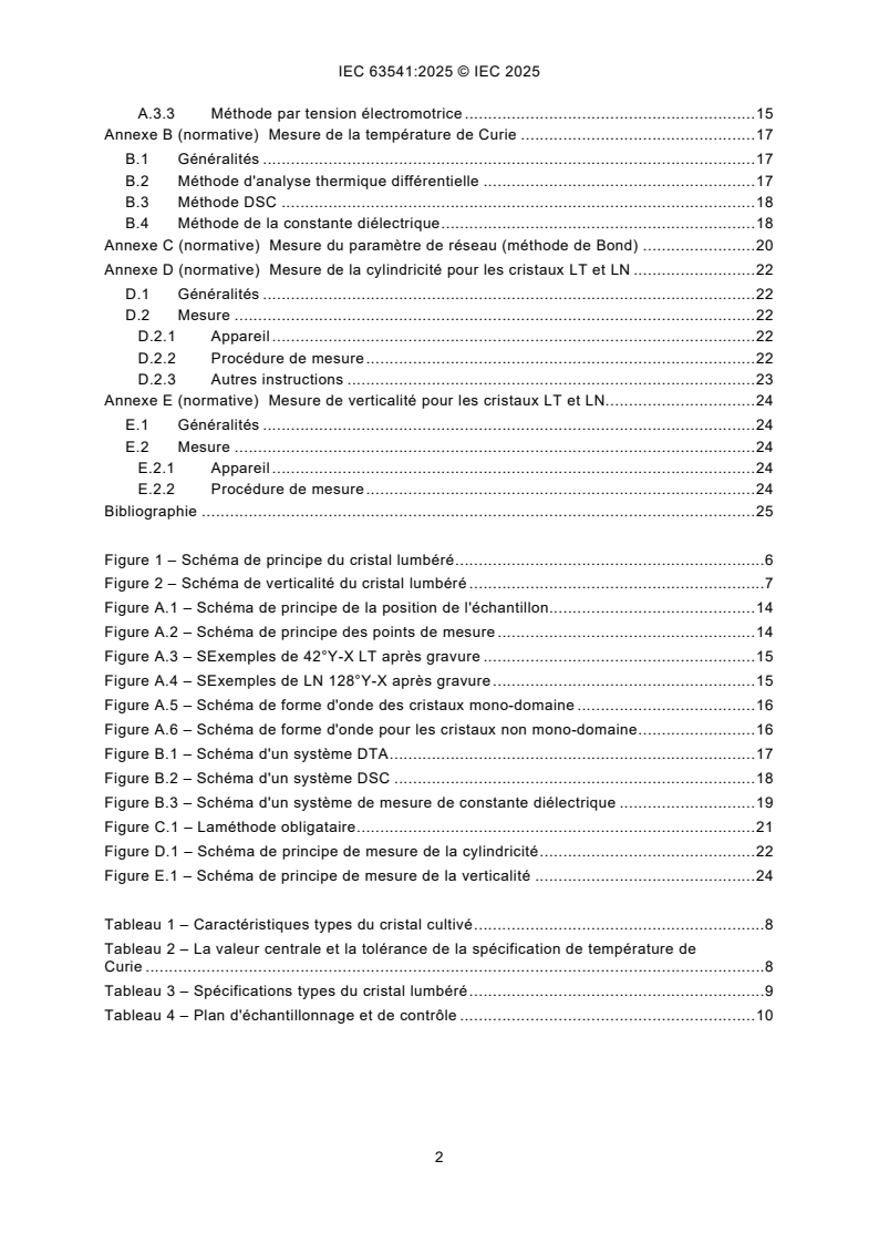 IEC 63541:2025 IEC 63541:2025 - Cristaux de tantalate de lithium et de niobate de lithium pour applications utilisant des dispositifs à ondes acoustiques de surface (OAS) - Spécifications et méthodes de mesure
Released:19. 12. 2025
Isbn:9782832709467 - Page 4 preview