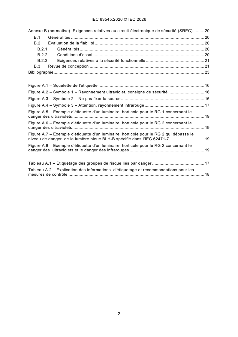 IEC 63545:2026 IEC 63545:2026 - Éclairage horticole - Luminaires pour éclairage horticole - Sécurité - Page 4 preview