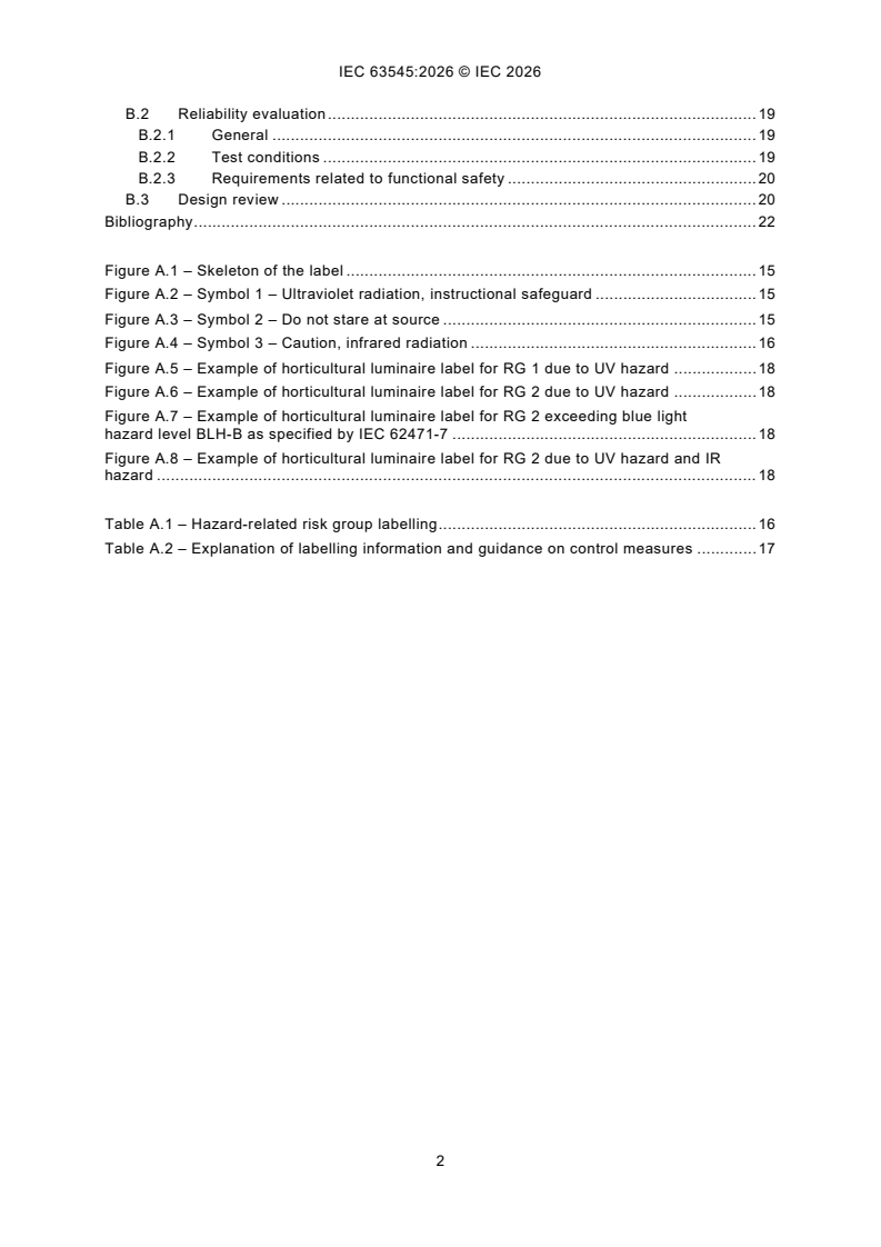 IEC 63545:2026 IEC 63545:2026 - Horticultural lighting - Luminaires for horticultural lighting - Safety - Page 4 preview