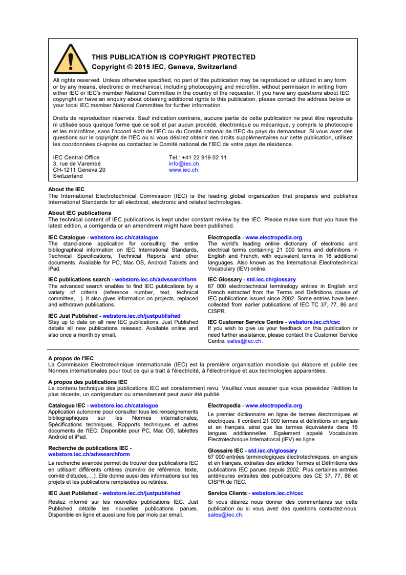 IEC 80601-2-71:2015 IEC 80601-2-71:2015 - Medical electrical equipment - Part 2-71: Particular requirements for the basic safety and essential performance of functional near-infrared spectroscopy (NIRS) equipment
Released:11/29/2018 - Page 2 preview