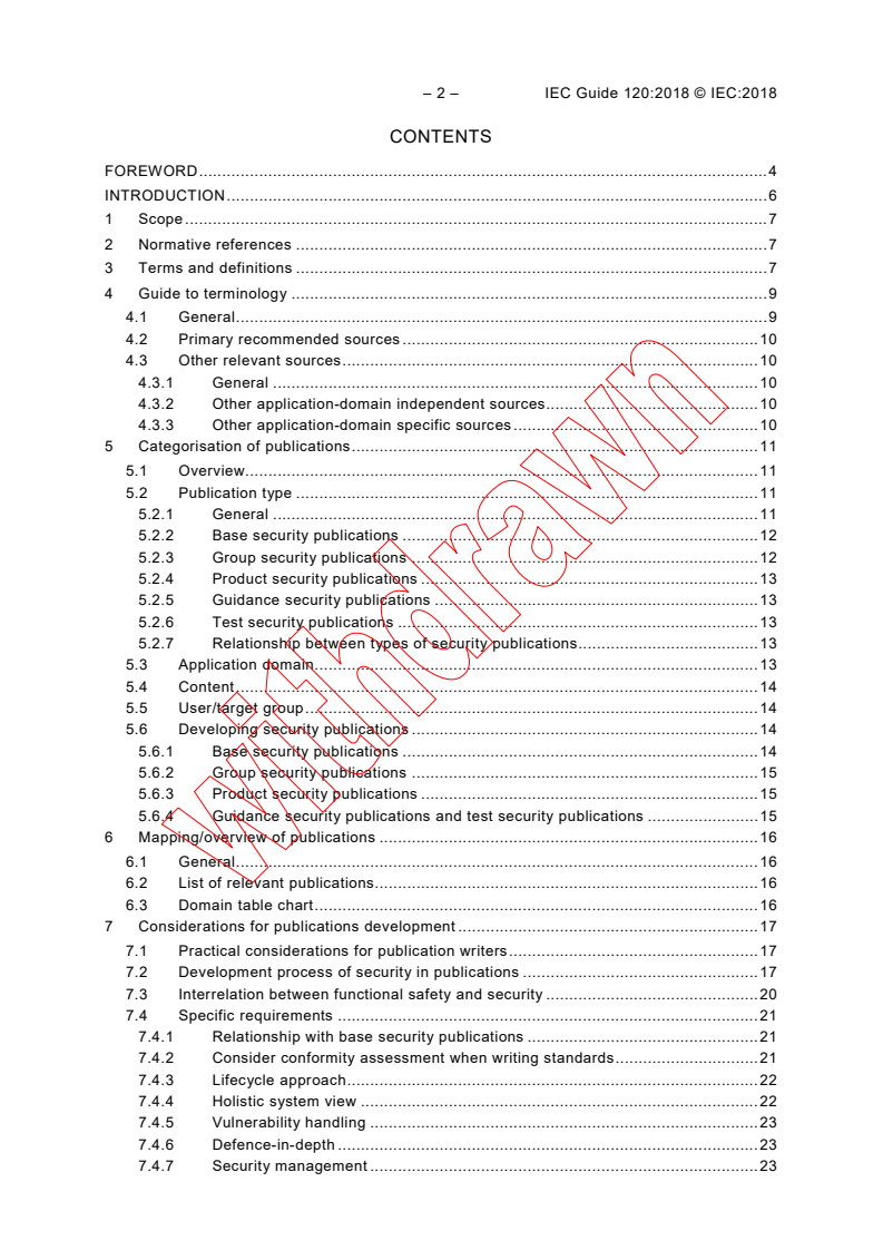 IEC GUIDE 120:2018 IEC GUIDE 120:2018 - Security aspects - Guidelines for their inclusion in publications - Page 4 preview