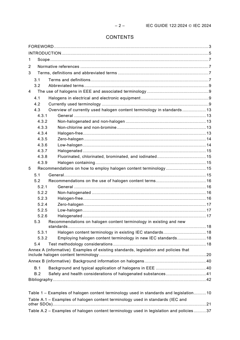 IEC GUIDE 122:2024 IEC GUIDE 122:2024 - Guide for defining halogen content terminology in IEC standards
Released:3/27/2024 - Page 4 preview