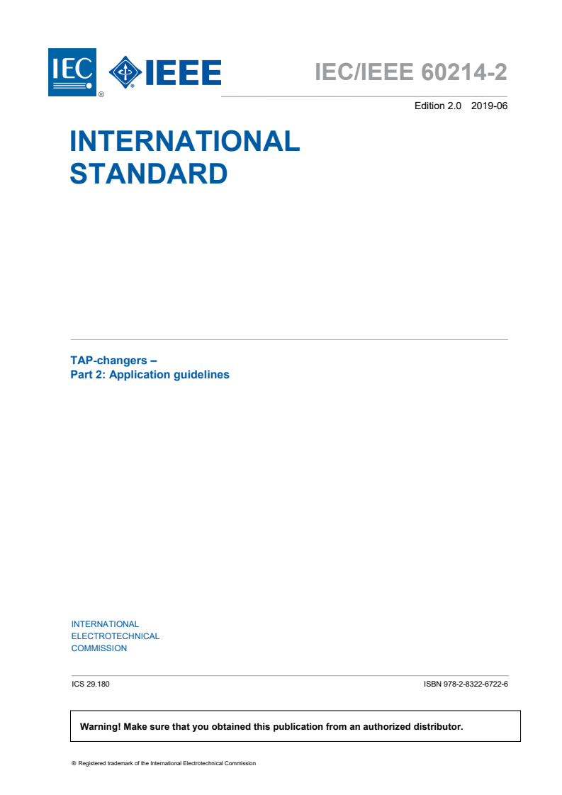 IEC/IEEE 60214-2:2019 IEC/IEEE 60214-2:2019 - Tap-changers - Part 2: Application guidelines
Released:6/14/2019 - Page 3 preview