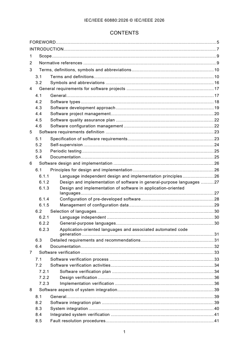 IEC/IEEE 60880:2026 IEC/IEEE 60880:2026 - Nuclear power plants - Instrumentation and control systems important to safety - Software aspects for computer-based systems performing category A functions - Page 3 preview