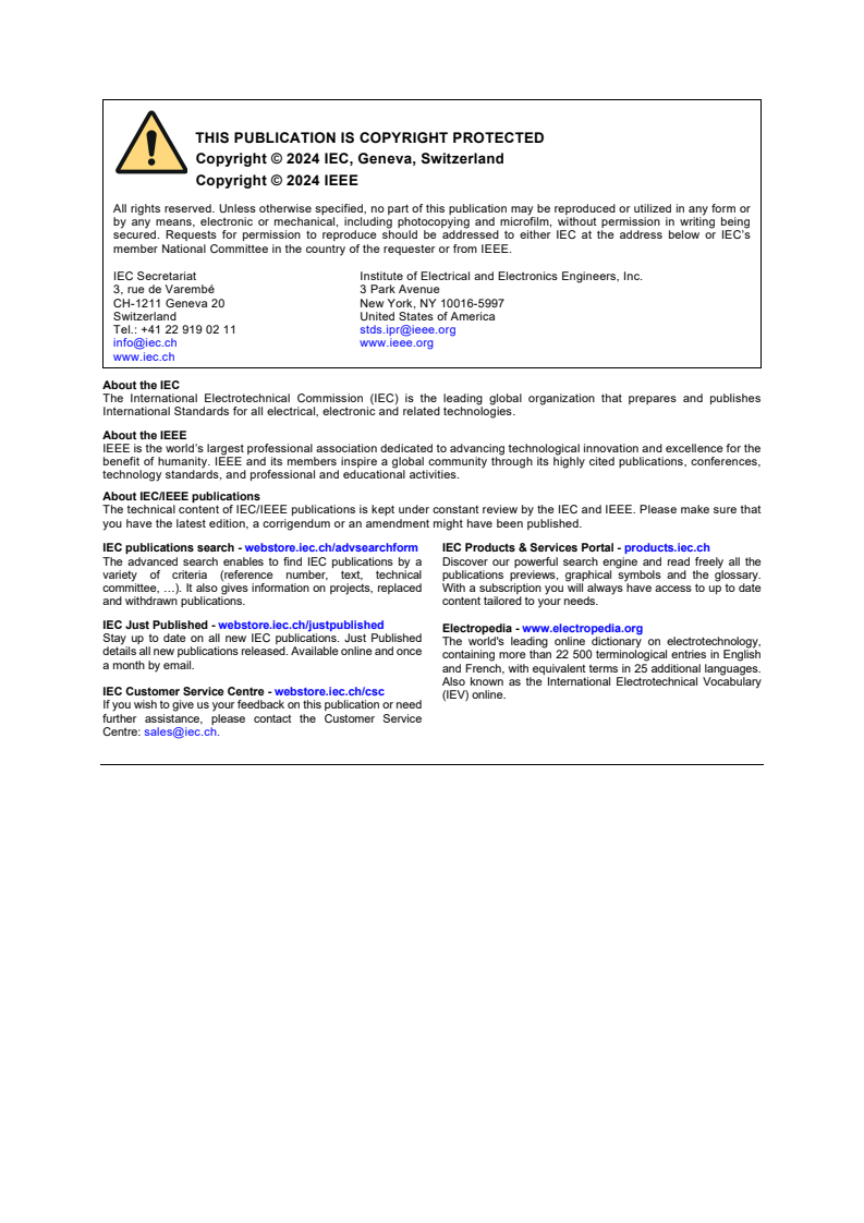 IEC/IEEE 62395-1:2024 IEC/IEEE 62395-1:2024 - Electrical resistance trace heating systems for industrial and commercial applications - Part 1: General and testing requirements
Released:6/27/2024 - Page 2 preview