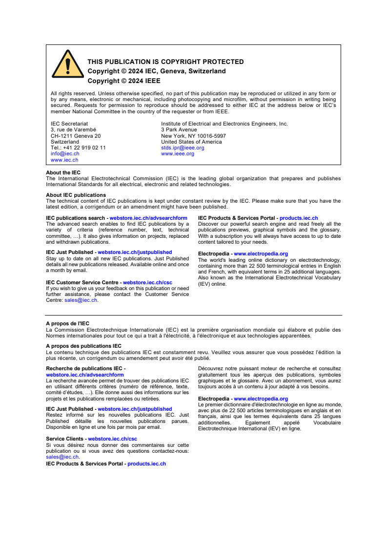 IEC/IEEE 62582-3:2024 IEC/IEEE 62582-3:2024 - Nuclear power plants - Instrumentation and control important to safety - Electrical equipment condition monitoring methods - Part 3: Elongation at break
Released:7/26/2024 - Page 2 preview