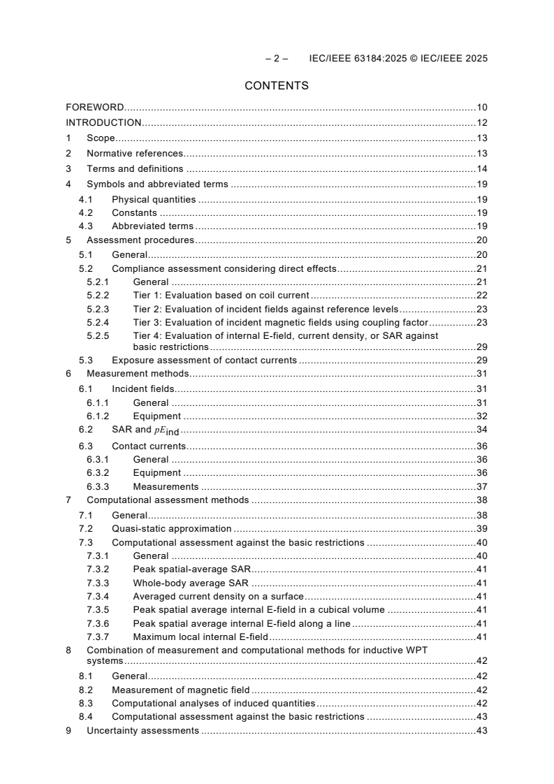 IEC/IEEE 63184:2025 IEC/IEEE 63184:2025 - Assessment methods of the human exposure to electric and magnetic fields from wireless power transfer systems – Models, instrumentation, measurement and computational methods and procedures (frequency range of 3 kHz to 30 MHz)
Released:2/25/2025 - Page 4 preview