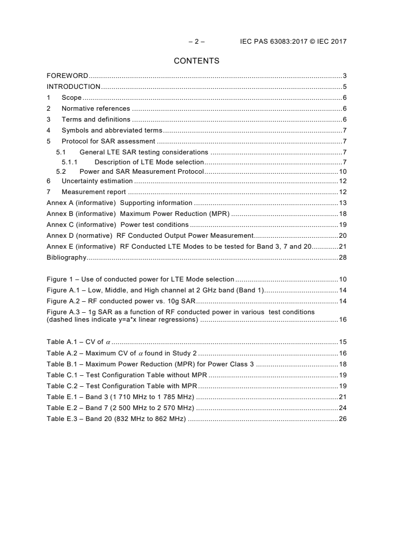 IEC PAS 63083:2017 IEC PAS 63083:2017 - Specific absorption rate (SAR) measurement procedure for long term evolution (LTE) devices - Page 4 preview