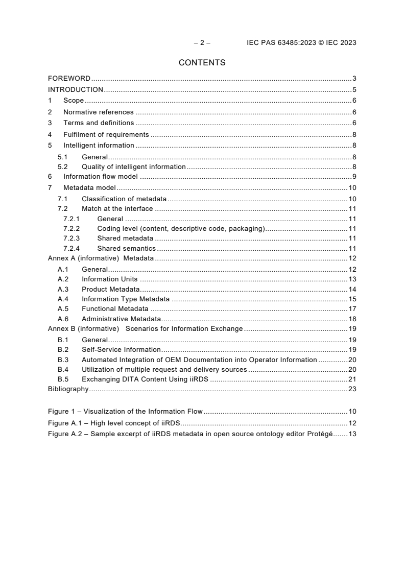 IEC PAS 63485:2023 IEC PAS 63485:2023 - Intelligent Information Request and Delivery - A process model for the exchange of information for use
Released:10/6/2023 - Page 4 preview