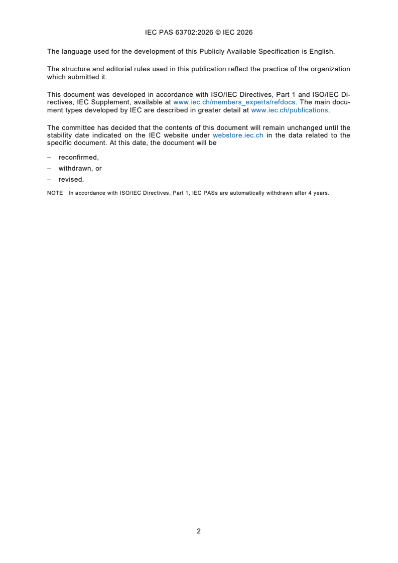 IEC PAS 63702:2026 IEC PAS 63702:2026 - Classification of additive manufacturing and 3D-printing processes for electronics - Page 4 preview