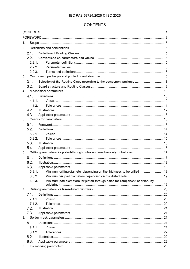 IEC PAS 63720:2026 IEC PAS 63720:2026 - Rigid circuit board - Routing parameters - Page 3 preview