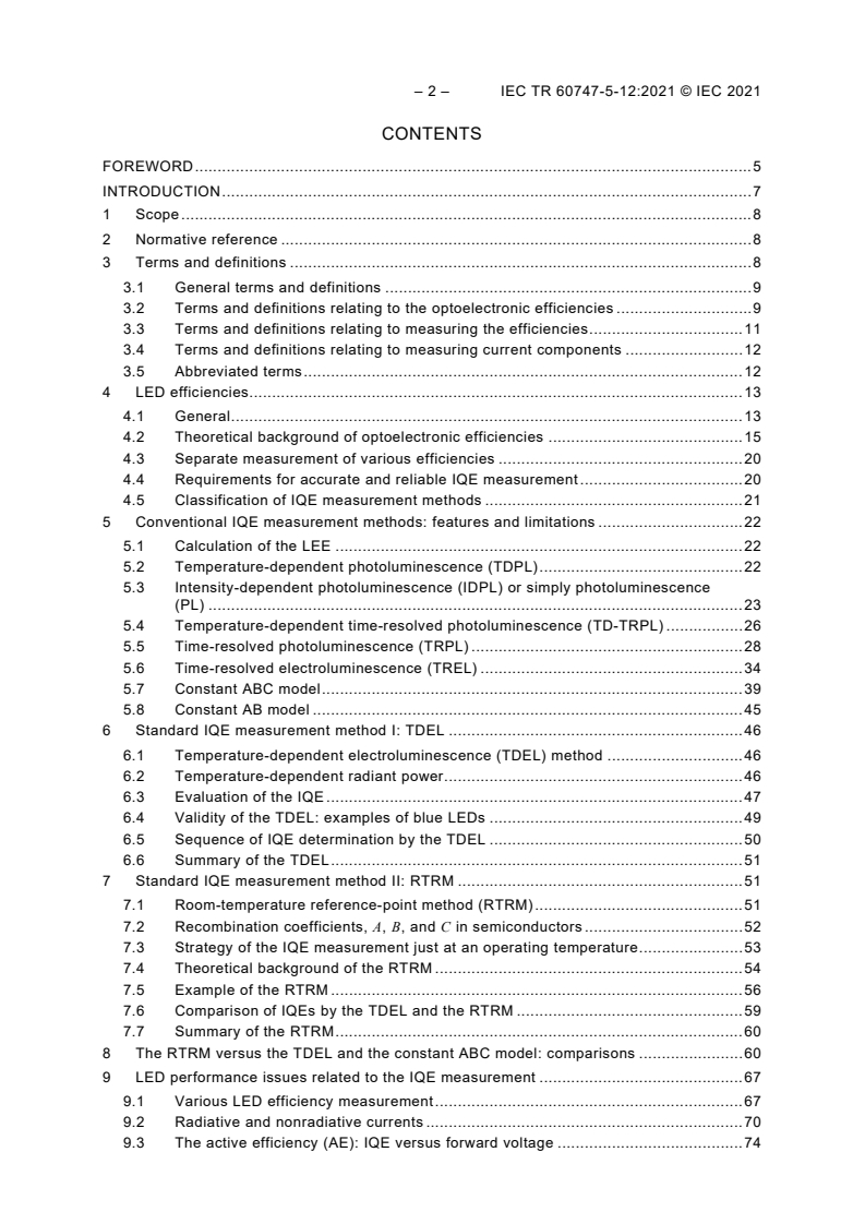 IEC TR 60747-5-12:2021 IEC TR 60747-5-12:2021 - Semiconductor devices - Part 5-12: Optoelectronic devices - Light emitting diodes - Test method of LED efficiencies
Released:10/13/2021 - Page 4 preview