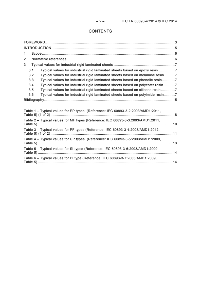 IEC TR 60893-4:2014 IEC TR 60893-4:2014 - Insulating materials - Industrial rigid laminated sheets based on thermosetting resins for electrical purposes - Part 4: Typical values
Released:10/29/2014 - Page 4 preview