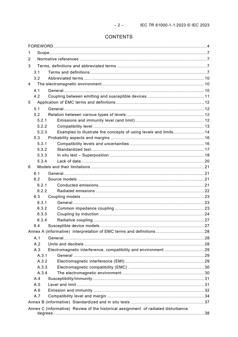 IEC TR 61000-1-1:2023 IEC TR 61000-1-1:2023 - Electromagnetic compatibility (EMC) - Part 1-1: General - Application and interpretation of fundamental definitions and terms
Released:2/7/2023 - Page 4 preview