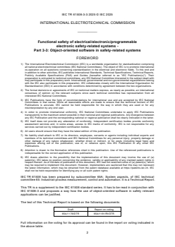 IEC TR 61508-3-3:2025 - Functional safety of electrical/electronic/programmable electronic safety-related systems - Part 3-3: Object-oriented software in safety-related systems
Released:16. 07. 2025
Isbn:9782832705568 - Page 4 preview
