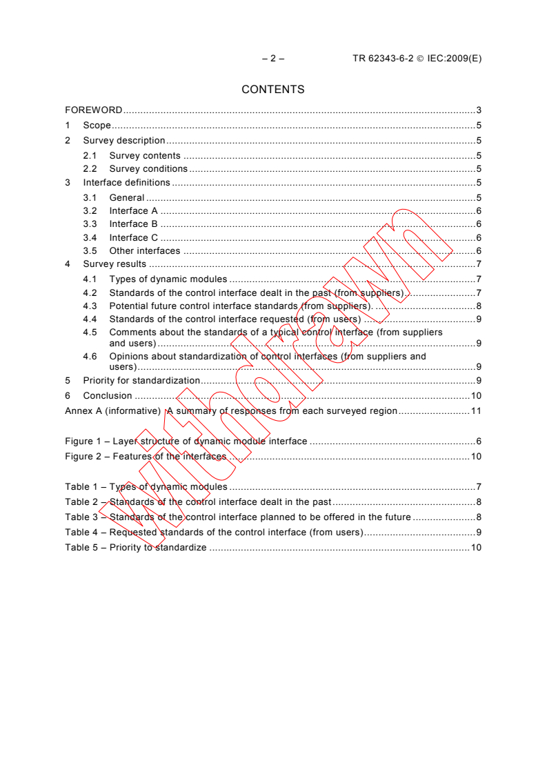 IEC TR 62343-6-2:2009 IEC TR 62343-6-2:2009 - Dynamic modules - Part 6-2: Software and hardware interfaces - Survey results - Page 4 preview