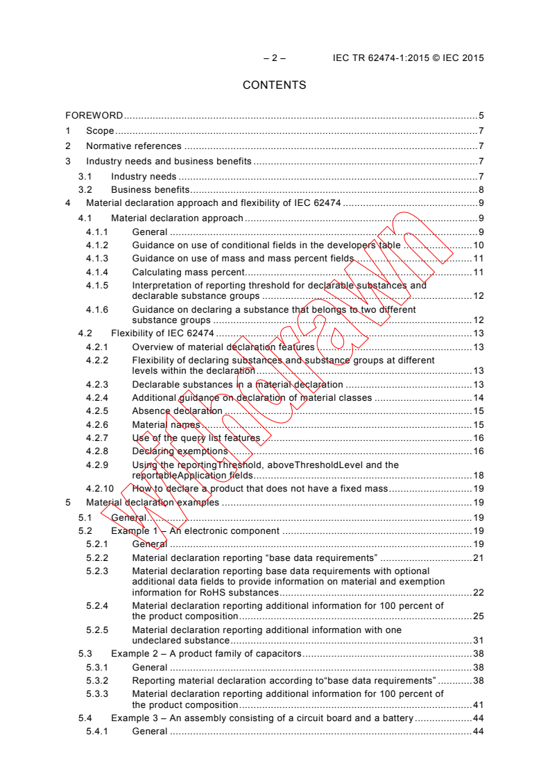 IEC TR 62474-1:2015 IEC TR 62474-1:2015 - Material declaration for products of and for the electrotechnical industry - Part 1: Guidance for the implementation of IEC 62474
Released:12/11/2015 - Page 4 preview