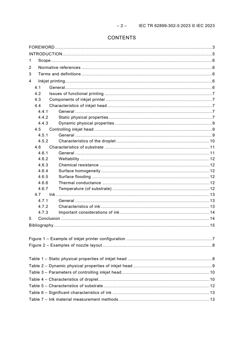 IEC TR 62899-302-5:2023 IEC TR 62899-302-5:2023 - Printed electronics - Part 302-5: Equipment - Inkjet - Significant characteristics of Inkjet Printing
Released:7/3/2023 - Page 4 preview