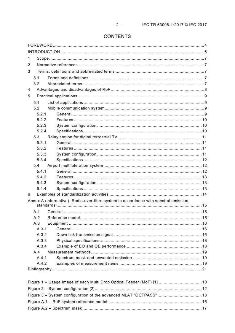 IEC TR 63098-1:2017 IEC TR 63098-1:2017 - Transmitting equipment for radiocommunication - Radio-over-fibre technologies and their performance standard - Part 1: System applications of radio over fibre technology
Released:9/25/2017 - Page 4 preview