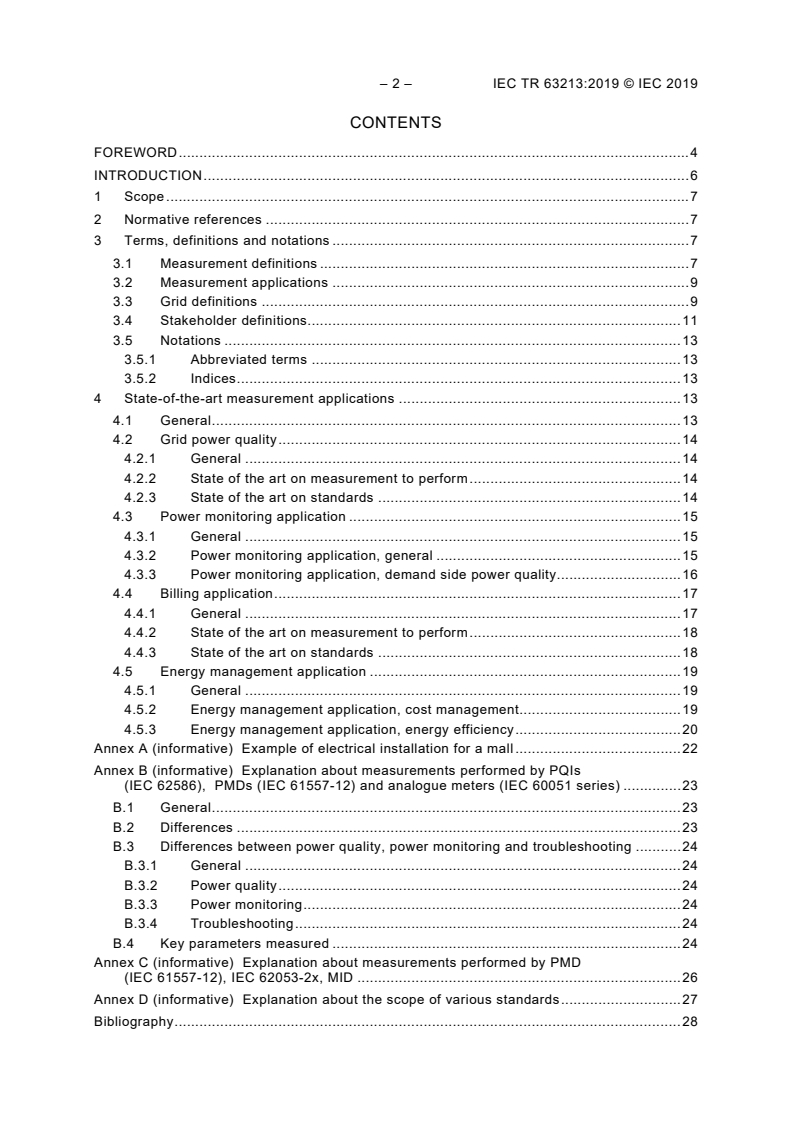 IEC TR 63213:2019 IEC TR 63213:2019 - Power measurement applications within electrical distribution networks and electrical installations
Released:9/13/2019 - Page 4 preview