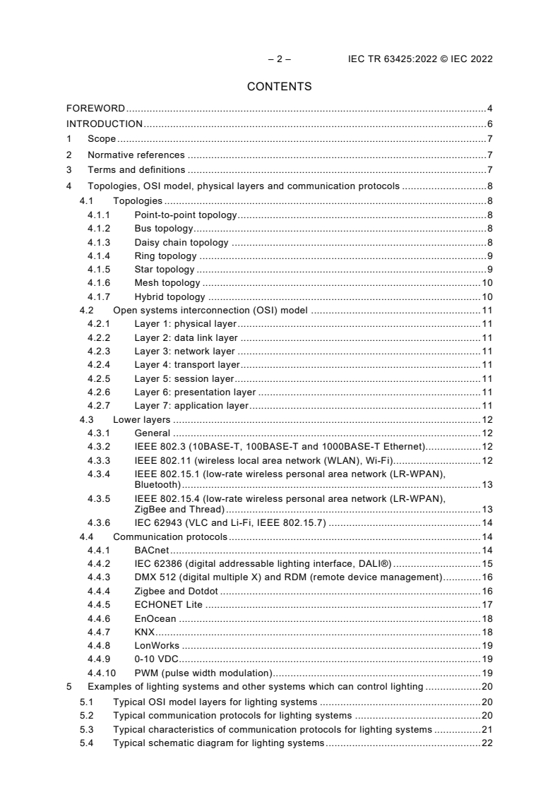 IEC TR 63425:2022 IEC TR 63425:2022 - Connectivity for lighting systems
Released:10/24/2022 - Page 4 preview