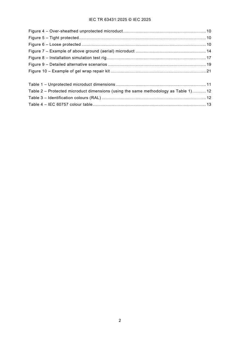 IEC TR 63431:2025 IEC TR 63431:2025 - Optical fibre cables - Microduct technology - Guidance
Released:8. 09. 2025
Isbn:9782832707104 - Page 4 preview