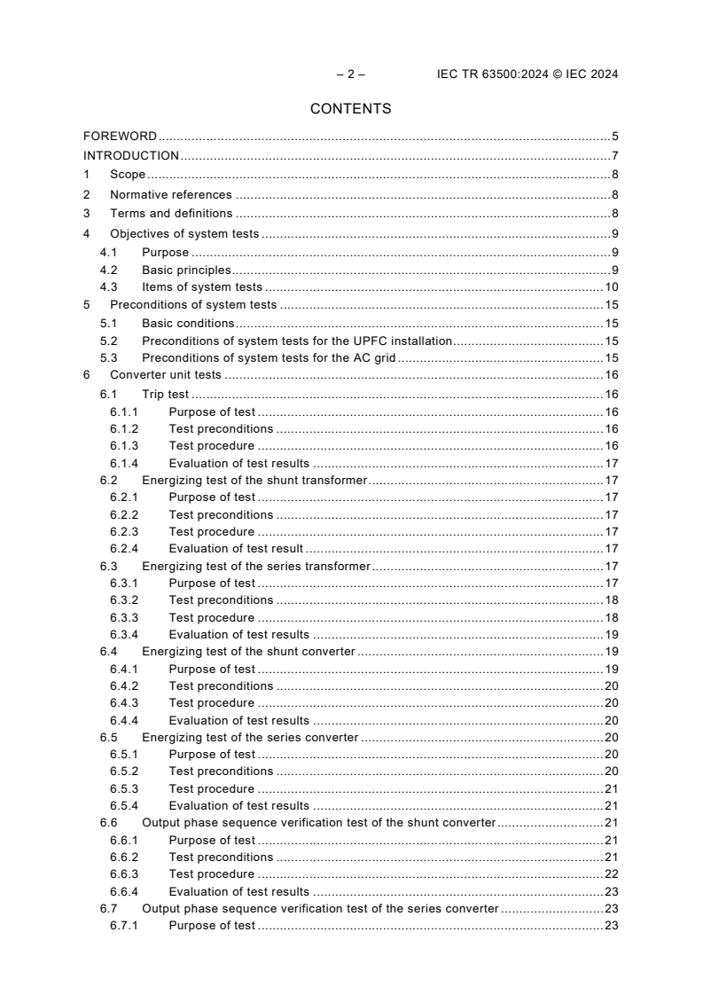 IEC TR 63500:2024 IEC TR 63500:2024 - Unified power flow controller (UPFC) installations - System tests - Page 4 preview
