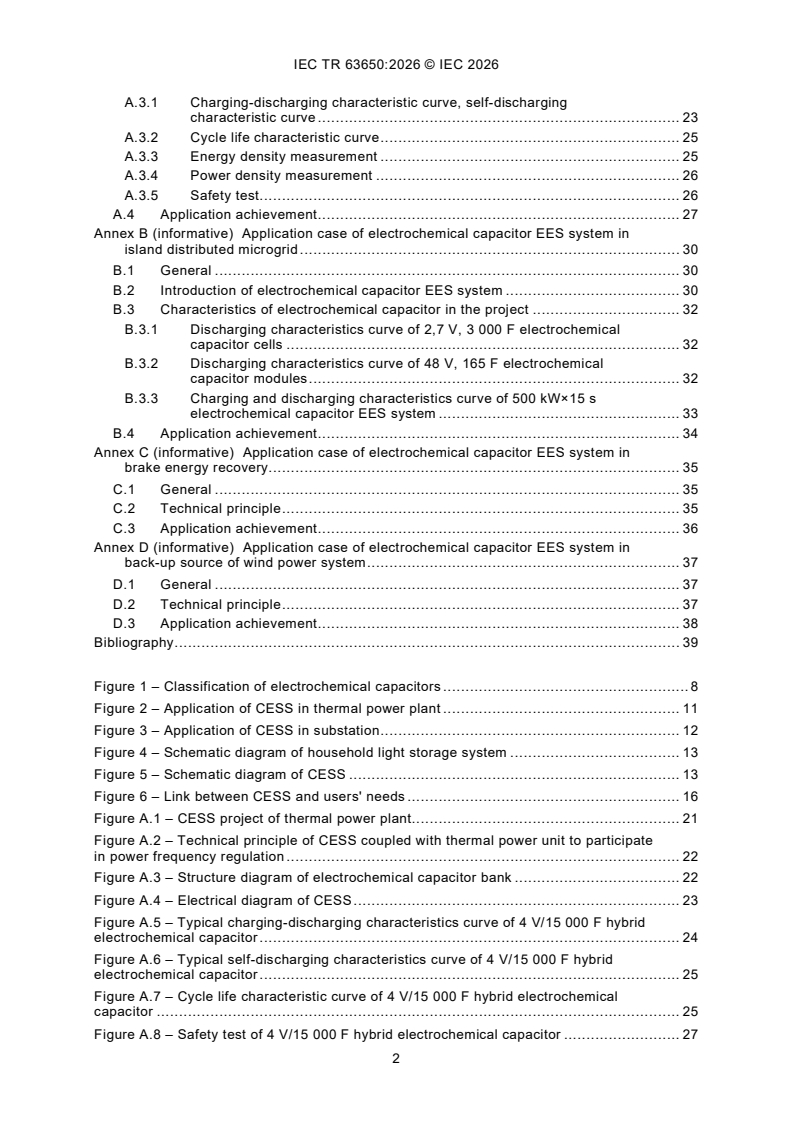 IEC TR 63650:2026 IEC TR 63650:2026 - Electrochemical capacitor for use in electrical energy storage - Page 4 preview