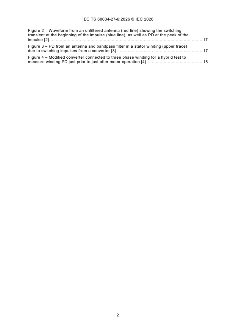 IEC TS 60034-27-6:2026 IEC TS 60034-27-6:2026 - Rotating electrical machines - Part 27-6: On-line partial discharge measurements of rotating machine windings supplied from a converter - Page 4 preview