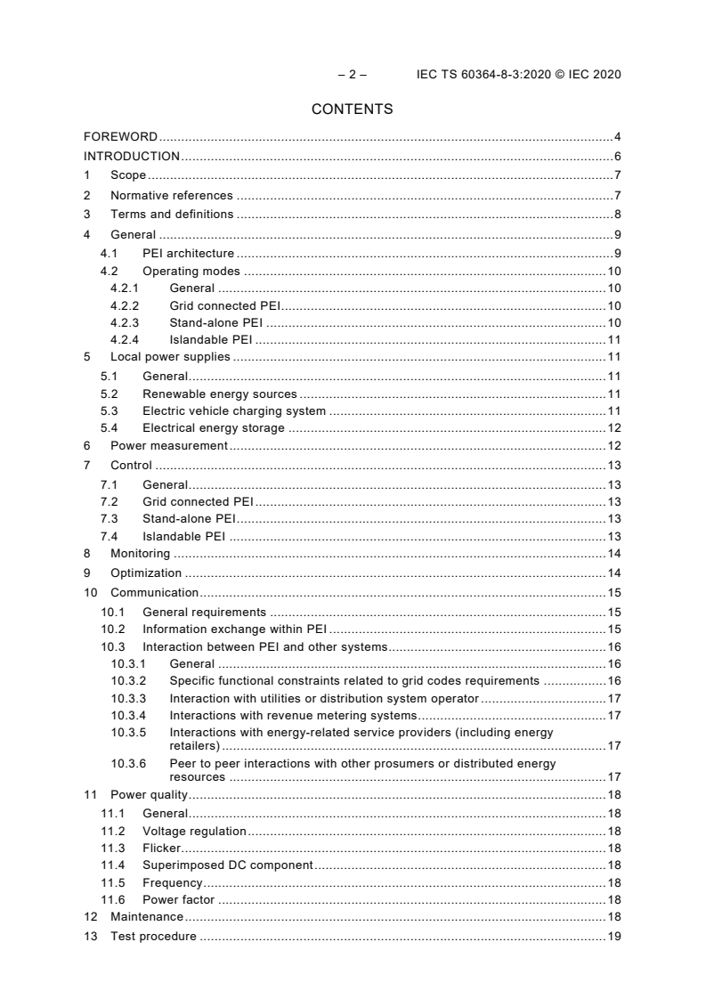 IEC TS 60364-8-3:2020 IEC TS 60364-8-3:2020 - Low-voltage electrical installations - Part 8-3 : Functional aspects - Operation of prosumer’s electrical installations
Released:5/27/2020 - Page 4 preview
