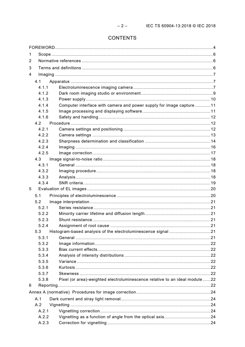 IEC TS 60904-13:2018 IEC TS 60904-13:2018 - Photovoltaic devices - Part 13: Electroluminescence of photovoltaic modules
Released:8/29/2018 - Page 4 preview