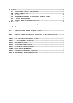 IEC TS 61724-2:2025 IEC TS 61724-2:2025 - Photovoltaic system performance - Part 2: Power performance index and capacity evaluation method
Released:22. 09. 2025
Isbn:9782832706565 - Page 4 preview