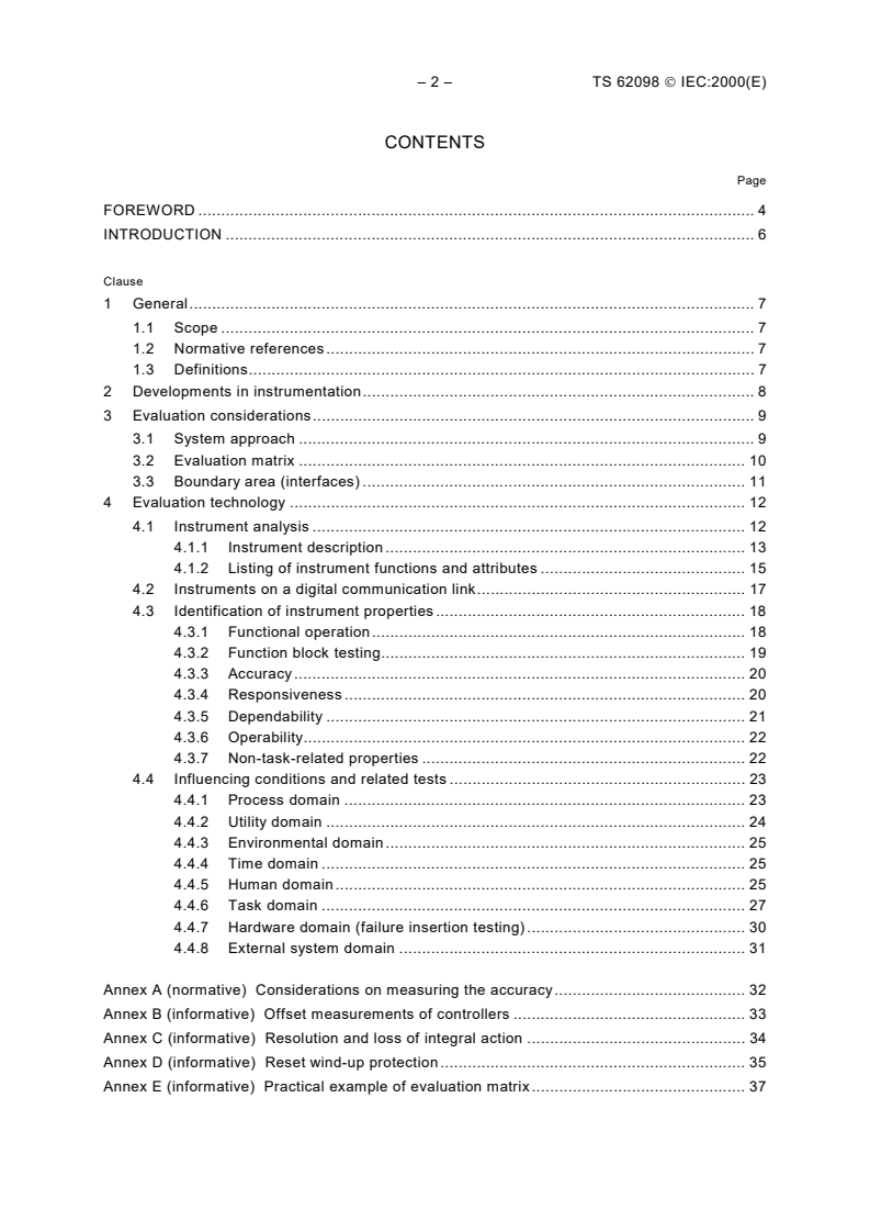 IEC TS 62098:2000 IEC TS 62098:2000 - Evaluation methods for microprocessor- based instruments/22/2000 - Page 4 preview