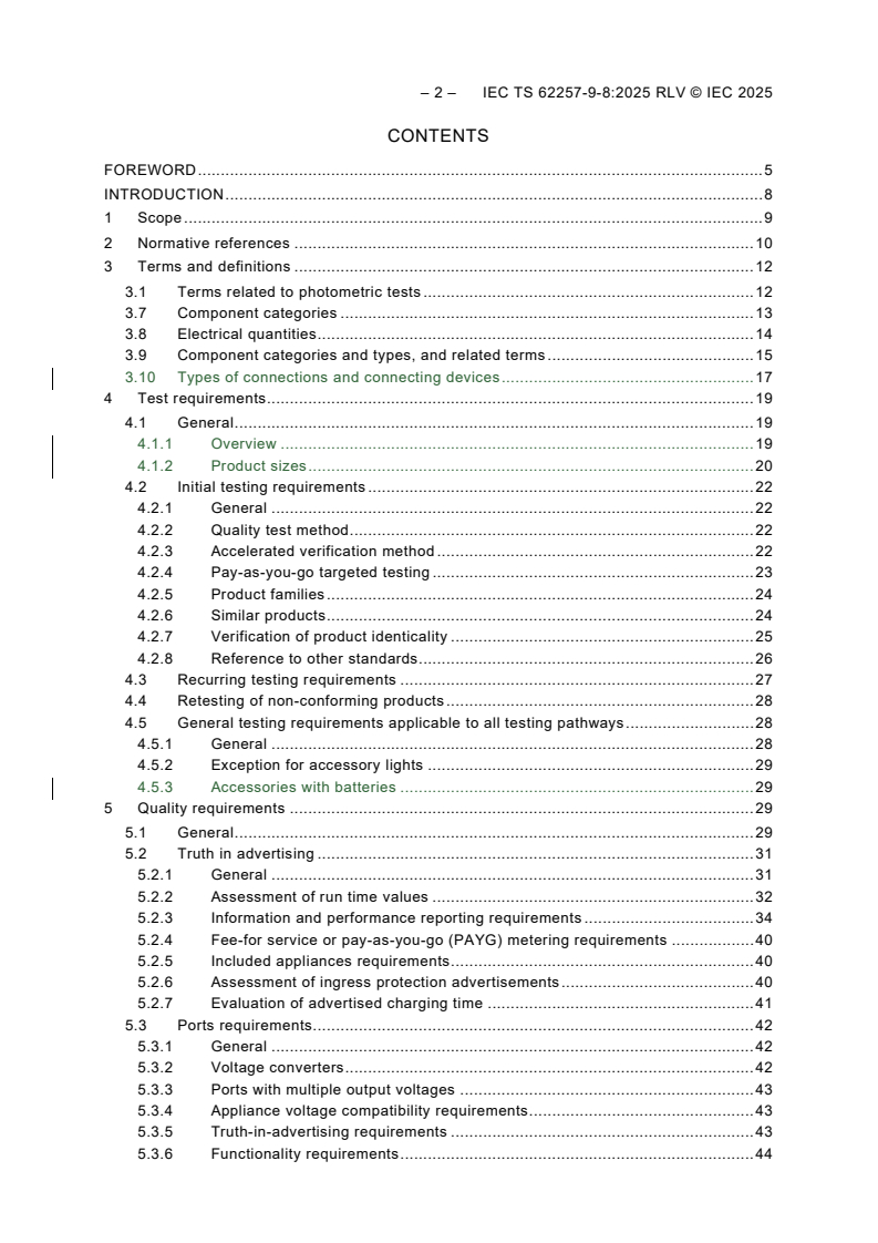 IEC TS 62257-9-8:2025 IEC TS 62257-9-8:2025 RLV - Renewable energy off-grid systems - Part 9-8: Integrated systems - Requirements for stand-alone renewable energy products with power ratings less than or equal to 350 W
Released:1/13/2025 - Page 4 preview
