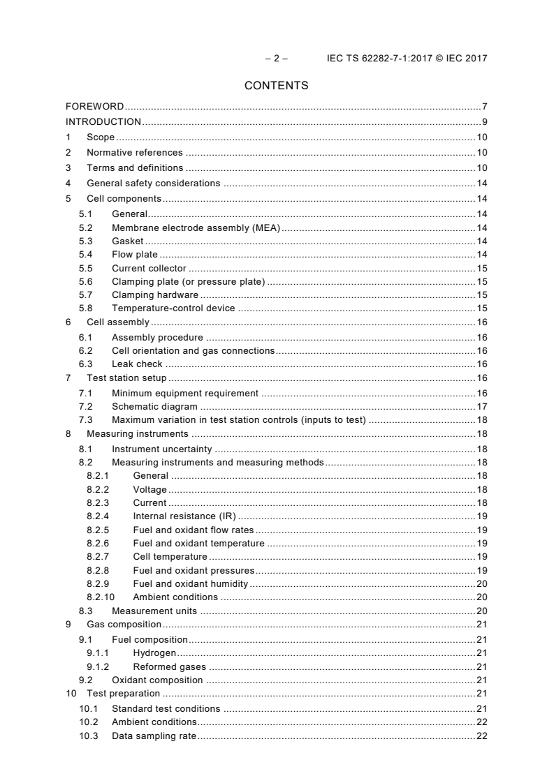 IEC TS 62282-7-1:2017 IEC TS 62282-7-1:2017 - Fuel cell technologies - Part 7-1: Test methods - Single cell performance tests for polymer electrolyte fuel cells (PEFC)
Released:1/27/2017 - Page 4 preview