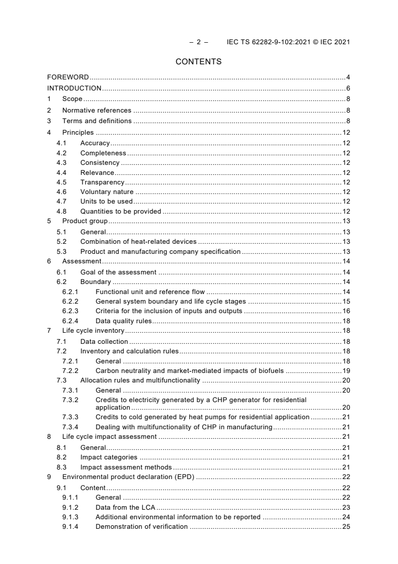 IEC TS 62282-9-102:2021 IEC TS 62282-9-102:2021 - Fuel cell technologies - Part 9-102: Evaluation methodology for the environmental performance of fuel cell power systems based on life cycle thinking - Product category rules for environmental product declarations of stationary fuel cell power systems and alternative systems for residential applications
Released:1/14/2021 - Page 4 preview