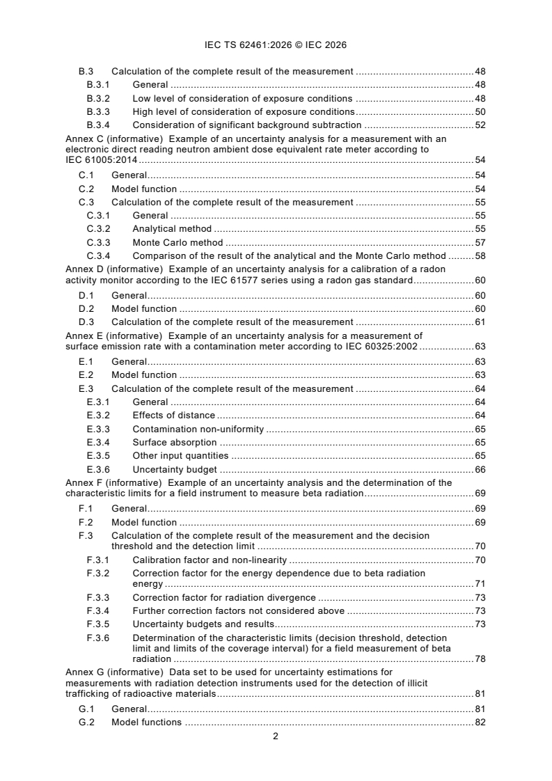 IEC TS 62461:2026 IEC TS 62461:2026 - Radiation protection instrumentation - Determination of uncertainty in measurement - Page 4 preview
