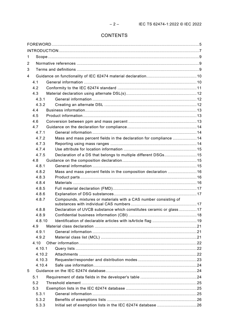 IEC TS 62474-1:2022 IEC TS 62474-1:2022 - Material declaration for products of and for the electrotechnical industry - Part 1: Guidance on the implementation of IEC 62474
Released:11/16/2022 - Page 4 preview