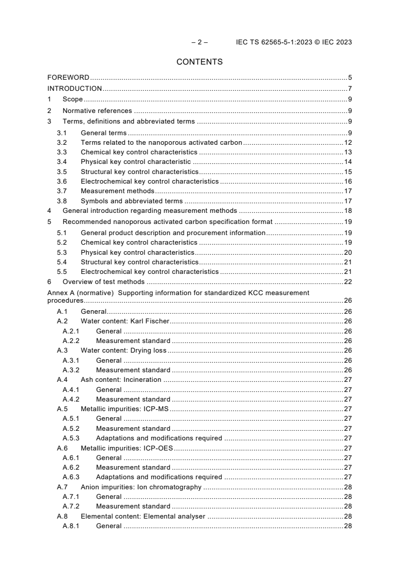 IEC TS 62565-5-1:2023 IEC TS 62565-5-1:2023 - Nanomanufacturing - Product specifications - Part 5-1: Nanoporous activated carbon - Blank detail specification: Electrochemical capacitors
Released:6/7/2023 - Page 4 preview