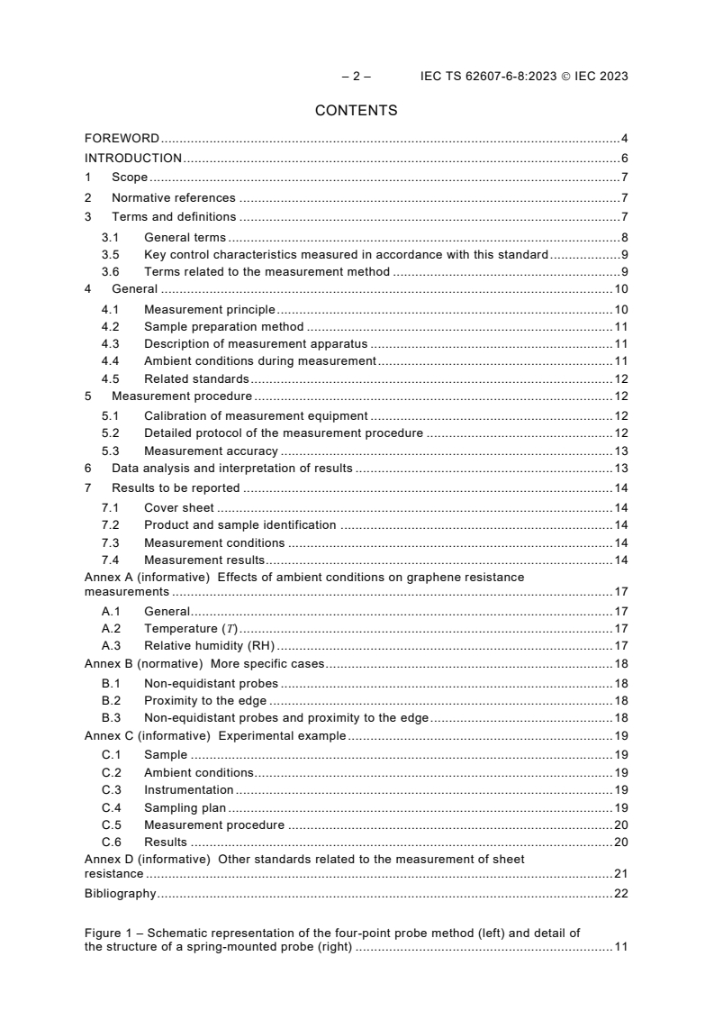 IEC TS 62607-6-8:2023 IEC TS 62607-6-8:2023 - Nanomanufacturing - Key control characteristics - Part 6-8: Graphene - Sheet resistance: In-line four-point probe
Released:6/7/2023 - Page 4 preview