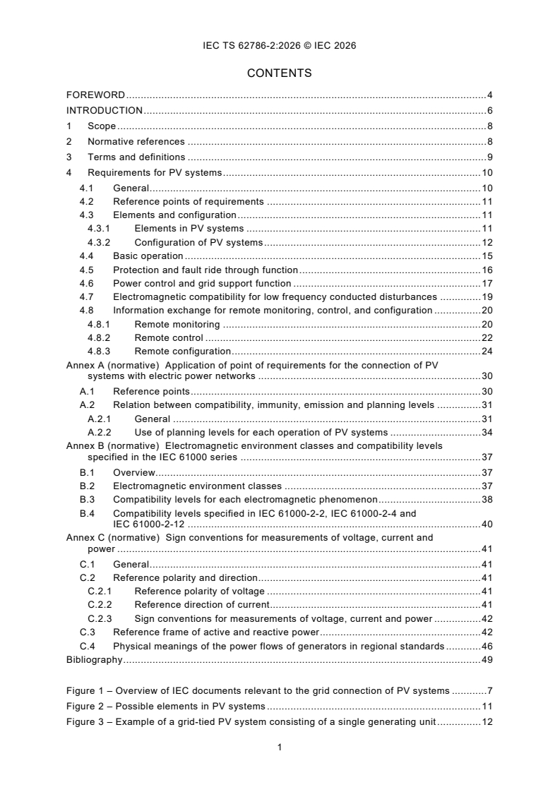 IEC TS 62786-2:2026 IEC TS 62786-2:2026 - Distributed energy resources connection with the grid - Part 2: Additional requirements for PV generation systems
Released:26. 01. 2026
Isbn:9782832709795 - Page 3 preview
