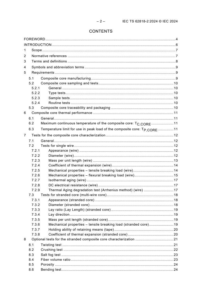 IEC TS 62818-2:2024 IEC TS 62818-2:2024 - Conductors for overhead lines - Fiber reinforced composite core used as supporting member material - Part 2: Metallic matrix composite cores
Released:12/5/2024 - Page 4 preview